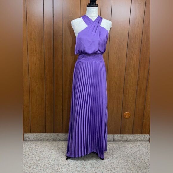 Ramy Brook Arina Halter Neck Pleated Maxi Dress size 2 - Picture 3 of 11
